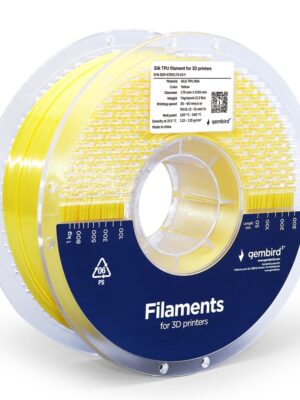 TPU Silk (zijde) filament, geel, 1,75 mm, 1 kg